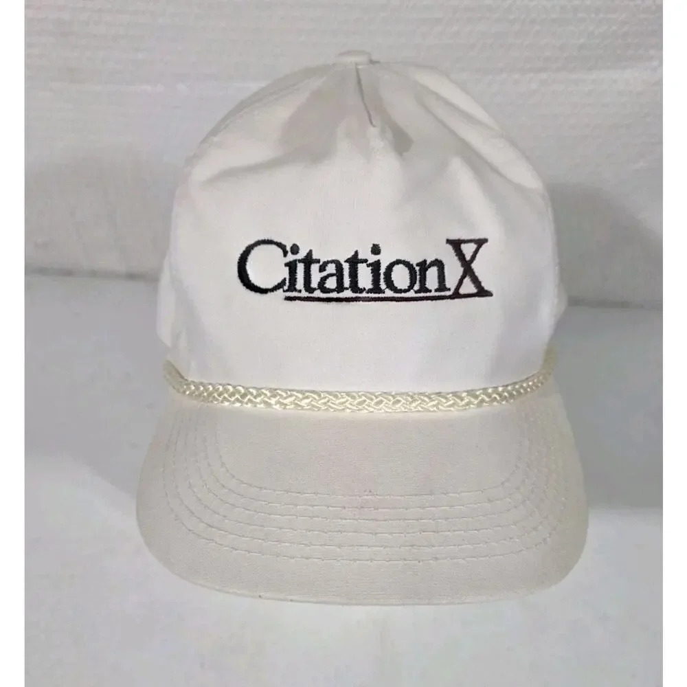 Vintage Cessna Citation X Hat Strapback Rope Adjustable Cap Aviation